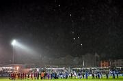 17 February 2023; Balloons are released prior to kick off before the SSE Airtricity Men's First Division match between Finn Harps and Galway United at Finn Park in Ballybofey, Donegal. Photo by David Fitzgerald/Sportsfile