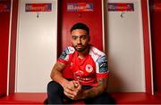 20 February 2023; Jake Mulraney poses for a portrait during a St Patrick's Athletic media conference at Richmond Park in Dublin. Photo by Ramsey Cardy/Sportsfile