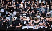 20 February 2023; Newbridge College supporters after their side's victory in the Bank of Ireland Leinster Rugby Schools Senior Cup Quarter Final match between CBC Monkstown and Newbridge College at Energia Park in Dublin. Photo by Harry Murphy/Sportsfile