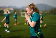 20 February 2023; Amber Barrett during a Republic of Ireland women training session at Dama de Noche Football Center in Marbella, Spain. Photo by Stephen McCarthy/Sportsfile