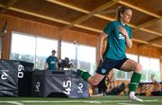 20 February 2023; Diane Caldwell during a Republic of Ireland women training session at Dama de Noche Football Center in Marbella, Spain. Photo by Stephen McCarthy/Sportsfile