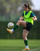 20 February 2023; Megan Campbell during a Republic of Ireland women training session at Dama de Noche Football Center in Marbella, Spain. Photo by Stephen McCarthy/Sportsfile