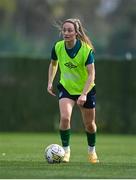 20 February 2023; Megan Campbell during a Republic of Ireland women training session at Dama de Noche Football Center in Marbella, Spain. Photo by Stephen McCarthy/Sportsfile
