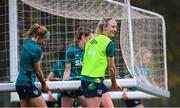20 February 2023; Louise Quinn and Hayley Nolan, left, during a Republic of Ireland women training session at Dama de Noche Football Center in Marbella, Spain. Photo by Stephen McCarthy/Sportsfile