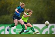 20 February 2023; Kyra Carusa and Aoife Mannion, left, during a Republic of Ireland women training session at Dama de Noche Football Center in Marbella, Spain. Photo by Stephen McCarthy/Sportsfile