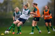 20 February 2023; Claire Walsh, left, and Abbie Larkin during a Republic of Ireland women training session at Dama de Noche Football Center in Marbella, Spain. Photo by Stephen McCarthy/Sportsfile