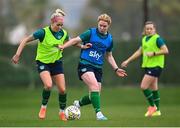 20 February 2023; Denise O'Sullivan and Aoife Mannion, right, during a Republic of Ireland women training session at Dama de Noche Football Center in Marbella, Spain. Photo by Stephen McCarthy/Sportsfile
