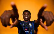 20 February 2023; Haji Abdikadir poses for a portrait during a Athlone Town squad portrait session at Athlone Town Stadium in Westmeath. Photo by Eóin Noonan/Sportsfile