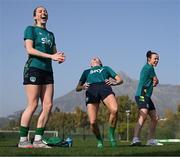 21 February 2023; Players, from left, Megan Connolly, Denise O'Sullivan and Áine O'Gorman during a Republic of Ireland women training session at Dama de Noche Football Center in Marbella, Spain. Photo by Stephen McCarthy/Sportsfile