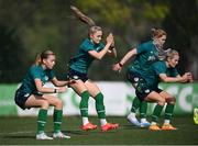 21 February 2023; Izzy Atkinson, second from left, during a Republic of Ireland women training session at Dama de Noche Football Center in Marbella, Spain. Photo by Stephen McCarthy/Sportsfile
