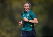 21 February 2023; Louise Quinn during a Republic of Ireland women training session at Dama de Noche Football Center in Marbella, Spain. Photo by Stephen McCarthy/Sportsfile