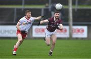 19 February 2023; Eoghan Kelly of Galway in action against Cathal McShane of Tyrone during the Allianz Football League Division One match between Galway and Tyrone at St Jarlath's Park in Tuam, Galway. Photo by Brendan Moran/Sportsfile