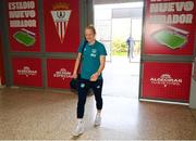 22 February 2023; Diane Caldwell of Republic of Ireland arrives before the international friendly match between China PR and Republic of Ireland at Estadio Nuevo Mirador in Algeciras, Spain. Photo by Stephen McCarthy/Sportsfile