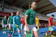 22 February 2023; Republic of Ireland captain Katie McCabe leads her side out before the international friendly match between China PR and Republic of Ireland at Estadio Nuevo Mirador in Algeciras, Spain. Photo by Stephen McCarthy/Sportsfile
