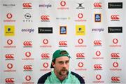 22 February 2023; Mack Hansen during an Ireland rugby media conference at the IRFU High Performance Centre at the Sport Ireland Campus in Dublin. Photo by David Fitzgerald/Sportsfile