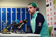 22 February 2023; Mack Hansen during an Ireland rugby media conference at the IRFU High Performance Centre at the Sport Ireland Campus in Dublin. Photo by David Fitzgerald/Sportsfile