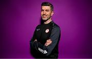 21 February 2023; Manager Steve Feeney poses for a portrait during a Sligo Rovers squad portrait session at The Showgrounds in Sligo. Photo by Eóin Noonan/Sportsfile