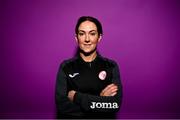 21 February 2023; Player welfare officer Elaine Crossin poses for a portrait during a Sligo Rovers squad portrait session at The Showgrounds in Sligo. Photo by Eóin Noonan/Sportsfile