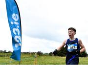 22 February 2023; Jay Kiernan of Summerhill College Sligo competes in the junior boys event during the 123.ie Connacht Schools’ Cross Country Championships at Bushfield in Loughrea, Galway. Photo by Piaras Ó Mídheach/Sportsfile