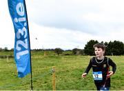 22 February 2023; Niall Ahern of Ballinamore Community School in Leitrim competes in the junior boys event during the 123.ie Connacht Schools’ Cross Country Championships at Bushfield in Loughrea, Galway. Photo by Piaras Ó Mídheach/Sportsfile