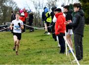 22 February 2023; Oisin Maher of Clifden Community School in Galway on his way to winning the junior boys event during the 123.ie Connacht Schools’ Cross Country Championships at Bushfield in Loughrea, Galway. Photo by Piaras Ó Mídheach/Sportsfile