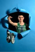 23 February 2023; 3000m runner Darragh McElhinney stands for a portrait during a 2023 European Indoor Championships Team Ireland media morning at the Sport Ireland Conference Centre in Dublin. Photo by Sam Barnes/Sportsfile