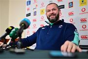 23 February 2023; Head coach Andy Farrell during an Ireland rugby media conference at the Radisson Dublin Airport Hotel in Dublin. Photo by Ramsey Cardy/Sportsfile