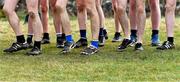 22 February 2023; A general view of footwear of some of the competitors before the intermediate boys event during the 123.ie Connacht Schools’ Cross Country Championships at Bushfield in Loughrea, Galway. Photo by Piaras Ó Mídheach/Sportsfile