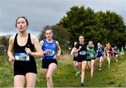 22 February 2023; Participants in the senior girls event during the 123.ie Connacht Schools’ Cross Country Championships at Bushfield in Loughrea, Galway. Photo by Piaras Ó Mídheach/Sportsfile