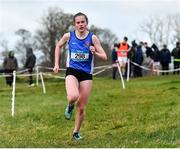 22 February 2023; Alix Joyce of Mercy Tuam in Galway on her way to finishing second in the senior girls event during the 123.ie Connacht Schools’ Cross Country Championships at Bushfield in Loughrea, Galway. Photo by Piaras Ó Mídheach/Sportsfile