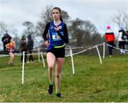 22 February 2023; Roisin Geaney of Seamount College Kinvara in Galway on her way to finishing third in the senior girls event during the 123.ie Connacht Schools’ Cross Country Championships at Bushfield in Loughrea, Galway. Photo by Piaras Ó Mídheach/Sportsfile