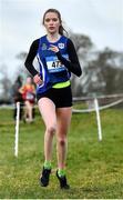 22 February 2023; Roisin Geaney of Seamount College Kinvara in Galway on her way to finishing third in the senior girls event during the 123.ie Connacht Schools’ Cross Country Championships at Bushfield in Loughrea, Galway. Photo by Piaras Ó Mídheach/Sportsfile