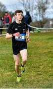 22 February 2023; Declan O'Connell of Clarin College Athenry in Galway on his way to finishing second in the intermediate boys event during the 123.ie Connacht Schools’ Cross Country Championships at Bushfield in Loughrea, Galway. Photo by Piaras Ó Mídheach/Sportsfile