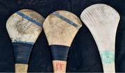 19 February 2023; Spare hurleys on the sideline before the Dillon Quirke Foundation Hurling Challenge match between Tipperary and Kilkenny at FBD Semple Stadium in Thurles, Tipperary. Photo by Piaras Ó Mídheach/Sportsfile