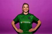 23 February 2023; Avril Brierley poses for a portrait during a Peamount United squad portrait session at PRL Park in Greenogue, Dublin. Photo by Seb Daly/Sportsfile