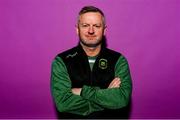 23 February 2023; Manager James O'Callaghan poses for a portrait during a Peamount United squad portrait session at PRL Park in Greenogue, Dublin. Photo by Seb Daly/Sportsfile