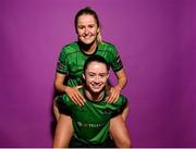 23 February 2023; Erin McLaughlin and Lauryn O’Callaghan pose for a portrait during a Peamount United squad portrait session at PRL Park in Greenogue, Dublin. Photo by Seb Daly/Sportsfile