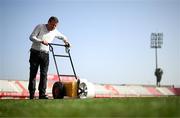 22 February 2023; Grounds staff prepare the pitch at Estadio Nuevo Mirador before the international friendly match between China PR and Republic of Ireland at Estadio Nuevo Mirador in Algeciras, Spain. Photo by Stephen McCarthy/Sportsfile