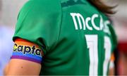 22 February 2023; A detailed view of the captain's armband worn by Katie McCabe of Republic of Ireland after the international friendly match between China PR and Republic of Ireland at Estadio Nuevo Mirador in Algeciras, Spain. Photo by Stephen McCarthy/Sportsfile