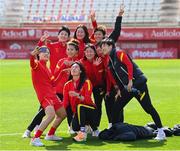 22 February 2023; China PR players before the international friendly match between China PR and Republic of Ireland at Estadio Nuevo Mirador in Algeciras, Spain. Photo by Stephen McCarthy/Sportsfile