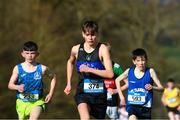 24 February 2023; Kevin Finn, 374, from Nenagh CBS, Co Tipperary on his way to winning the Junior Boys race during the 123.ie Munster Schools Cross Country Championships at SETU Waterford in Waterford. Photo by Matt Browne/Sportsfile