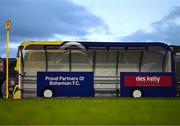 24 February 2023; A general view of a Dublin Bus branded substitutes bench before the SSE Airtricity Men's Premier Division match between Bohemians and Dundalk at Dalymount Park in Dublin. Photo by Stephen McCarthy/Sportsfile