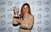 24 February 2023; Personality of the Year recipient, Kilkenny camogie player Grace Walsh at the Gaelic Writers’ Association Awards, supported by EirGrid, which took place at the Iveagh Garden Hotel in Dublin. Photo by Eóin Noonan/Sportsfile