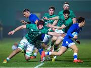 24 February 2023; Brian Gleeson of Ireland in action against Sebastiano Battara of Italy during the U20 Six Nations Rugby Championship match between Italy and Ireland at Stadio Comunale di Monigo in Parma, Italy. Photo by Roberto Bregani/Sportsfile