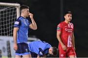 24 February 2023; Max Mata of Sligo Rovers reacts after having a goal ruled out for offside during the SSE Airtricity Men's Premier Division match between UCD and Sligo Rovers at UCD Bowl in Dublin. Photo by Stephen Marken/Sportsfile