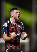 24 February 2023; Adam McDonnell of Bohemians celebrates his side's second goal during the SSE Airtricity Men's Premier Division match between Bohemians and Dundalk at Dalymount Park in Dublin. Photo by Stephen McCarthy/Sportsfile