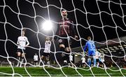 24 February 2023; Ali Coote of Bohemians celebrates his side's second goal during the SSE Airtricity Men's Premier Division match between Bohemians and Dundalk at Dalymount Park in Dublin. Photo by Stephen McCarthy/Sportsfile