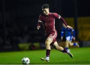24 February 2023; Ronan Manning of Galway United during the SSE Airtricity Men's First Division match between Galway United and Treaty United at Eamonn Deacy Park in Galway. Photo by John Sheridan/Sportsfile