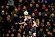 24 February 2023; Keith Buckley of Bohemians in action against Ryan O'Kane of Dundalk during the SSE Airtricity Men's Premier Division match between Bohemians and Dundalk at Dalymount Park in Dublin. Photo by Stephen McCarthy/Sportsfile