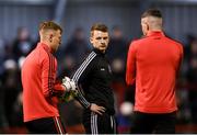 24 February 2023; Bohemians goalkeeping coach Ronan McCarthy with goalkeepers James Talbot, left, and Luke Dennison, right, before the SSE Airtricity Men's Premier Division match between Bohemians and Dundalk at Dalymount Park in Dublin. Photo by Stephen McCarthy/Sportsfile